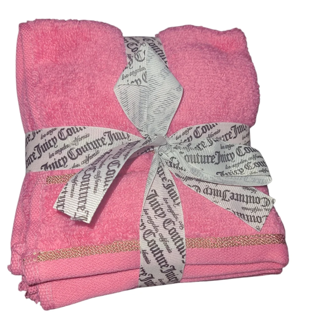 Juicy Couture Pink Bath & Hand Towels Set